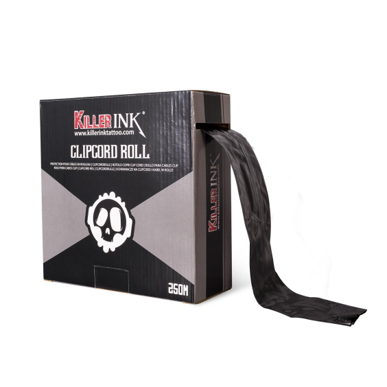 Killer Ink Black Line Clipcord-Hüllen - 250 m Rolle ungeschnitten