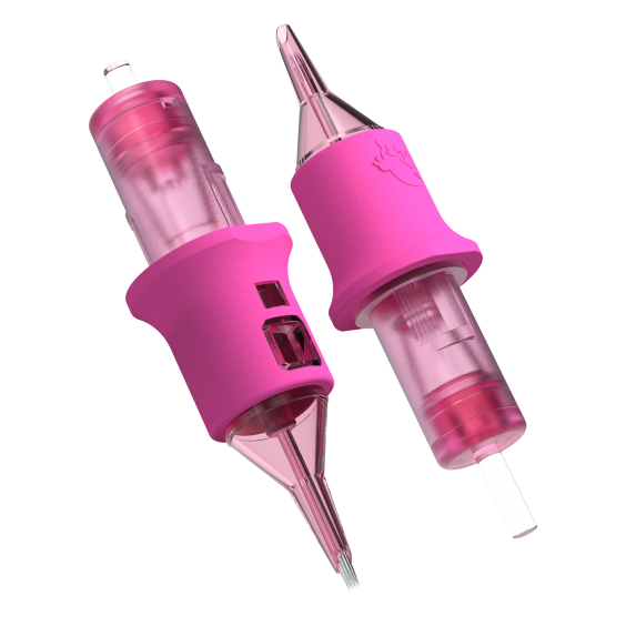 Box of 20 Ghost Pink Needle Cartridges - Tight Liners Long Taper