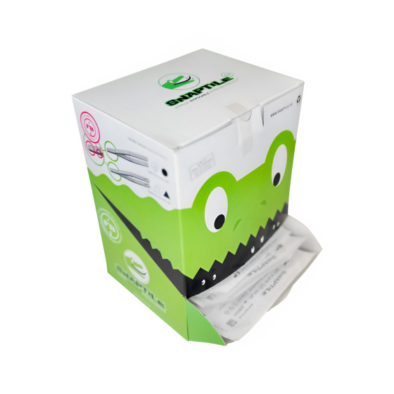 Box mit 100 Snaptile Sterile Einweg-Runde Offene Piercingzangen