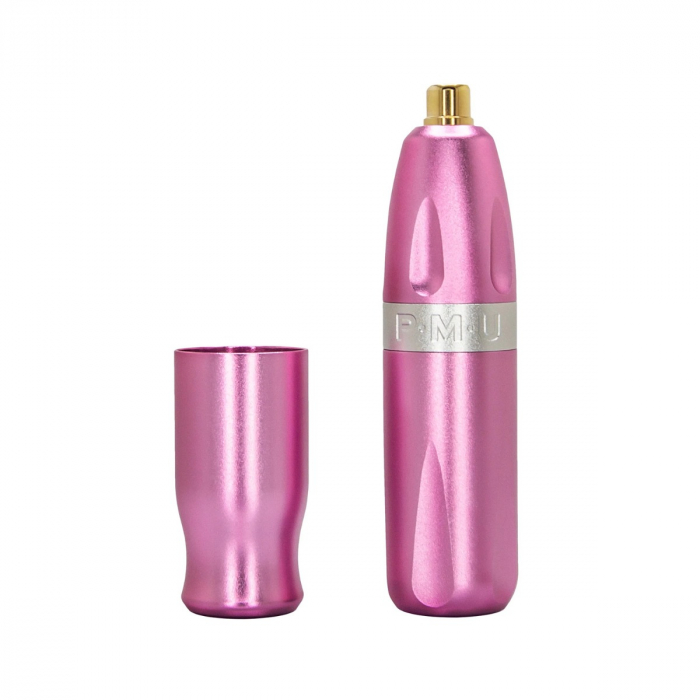 Bishop PMU Pen - Pink mit Silver Spline - 3,5 mm Nadelhub