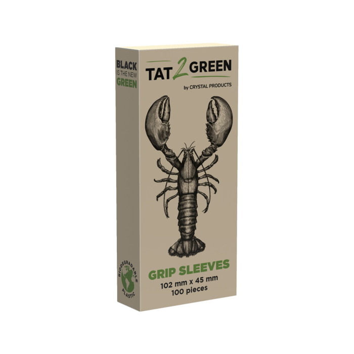 Box mit 100 Tat2Green – Schwarze Griffstück-Schutzhüllen