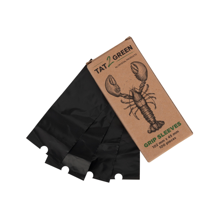Box mit 100 Tat2Green - Schwarze Griffstück-Schutzhüllen