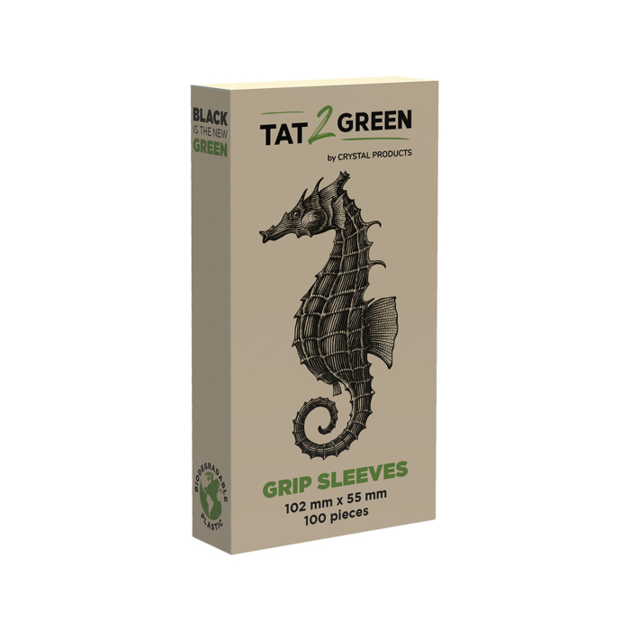 Box mit 100 Tat2Green – Schwarze Griffstück-Schutzhüllen