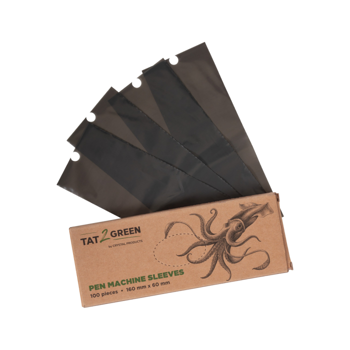 Box mit 100 Tat2Green - Schwarze Pen-Maschinenhüllen