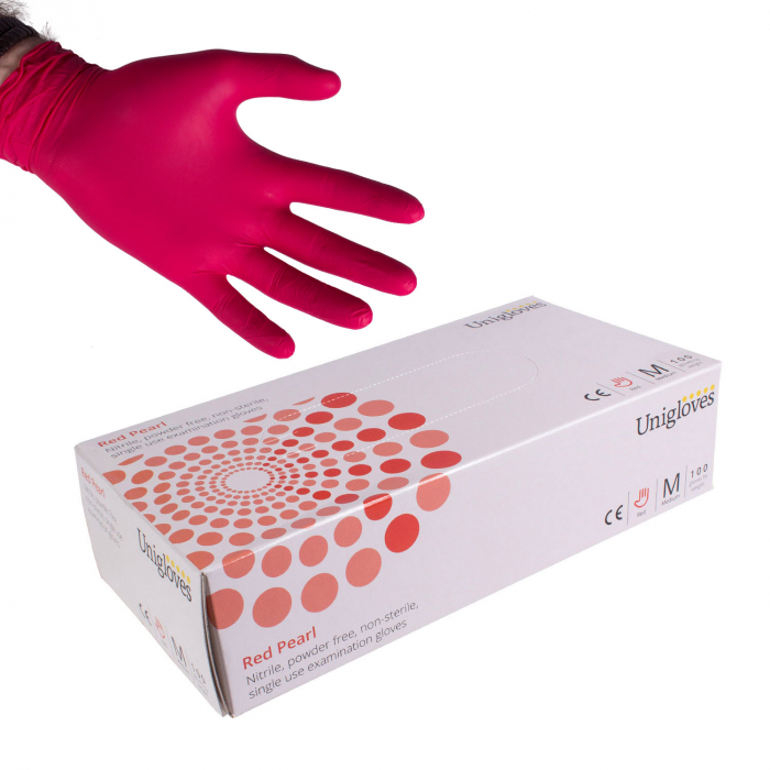 Uniglove Pearl Nitrilhandschuhe - rot, 100 St.