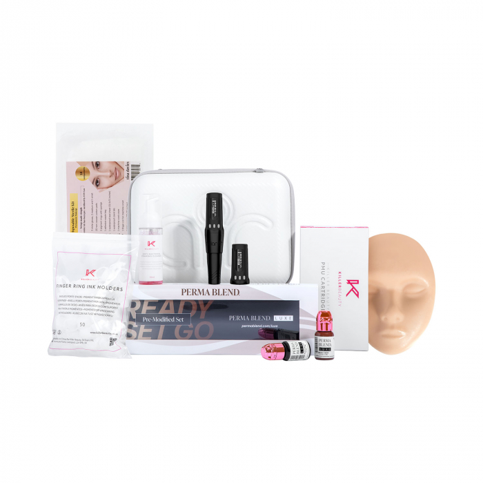 Killer Beauty Training Starter Kit - Kabellose Maschine mit zusätzlicher Batterie Advanced 2,1mm Nadelhub - Stealth