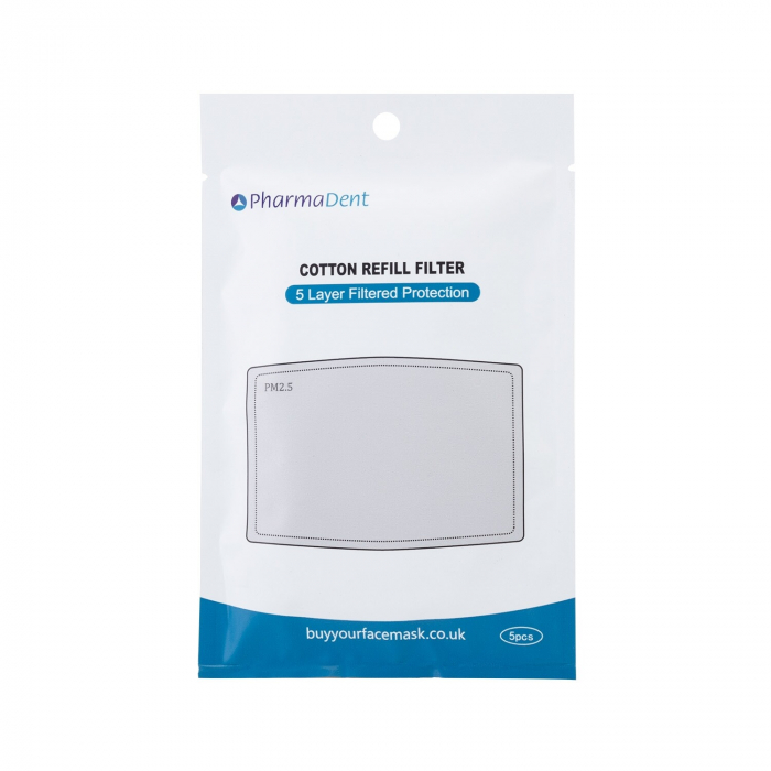 PharmaDent - Ersatz-PM2.5-Baumwollfilter f. Mehrweg-Schutzmaske - 5 St.