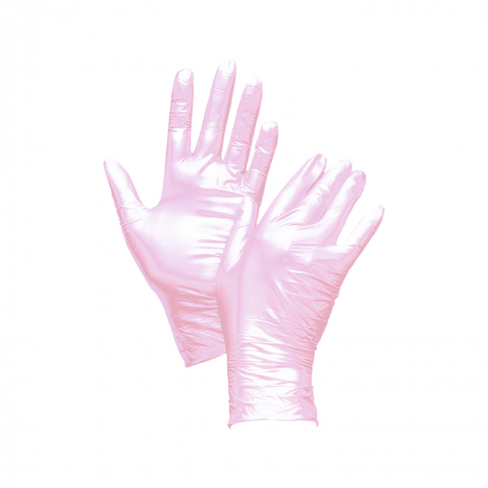 Box mit 100 Unigloves Fancy Handschuhe Nitril Rose