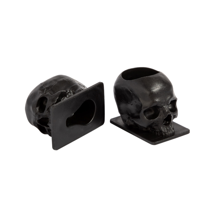 Beutel mit 200 Saferly Skull 16 mm Farbkappen - Schwarz