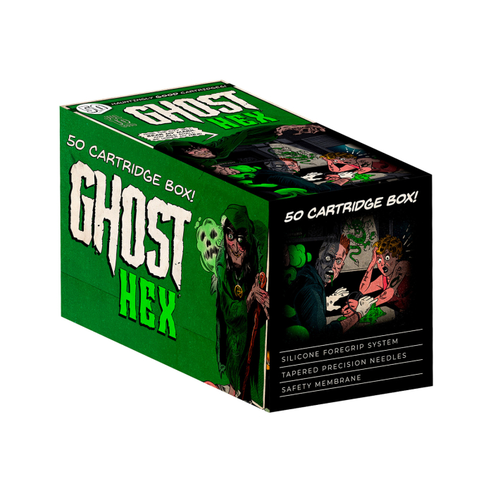 Box of 50 Ghost HEX Needle Cartridges Bugpin Magnum - Long Taper