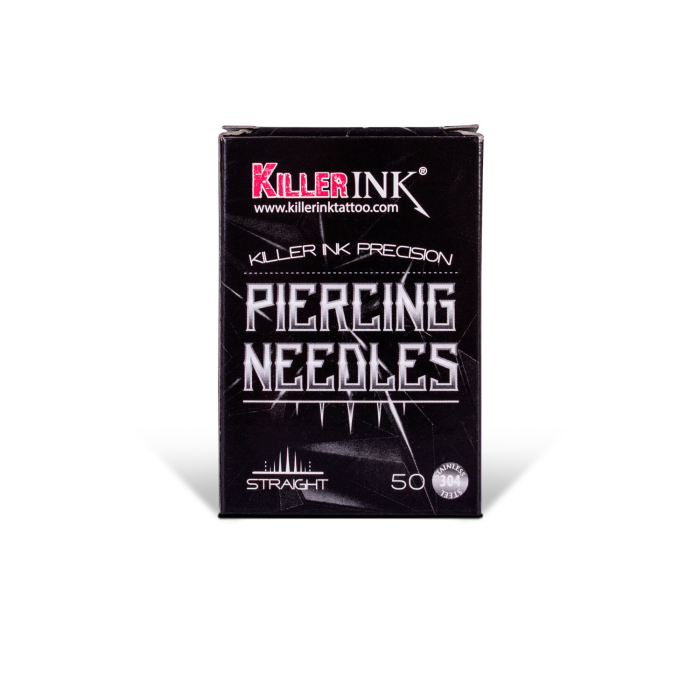 Box mit 50 Killer Ink Precision Gerade Piercingnadeln (4G-8G)