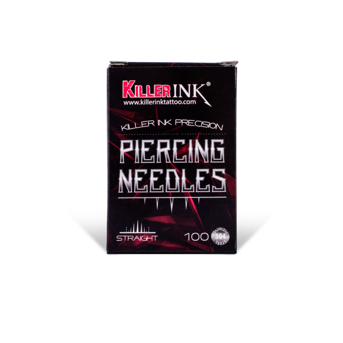 Box mit 100 Killer Ink Precision Gerade Piercingnadeln (10G-20G)