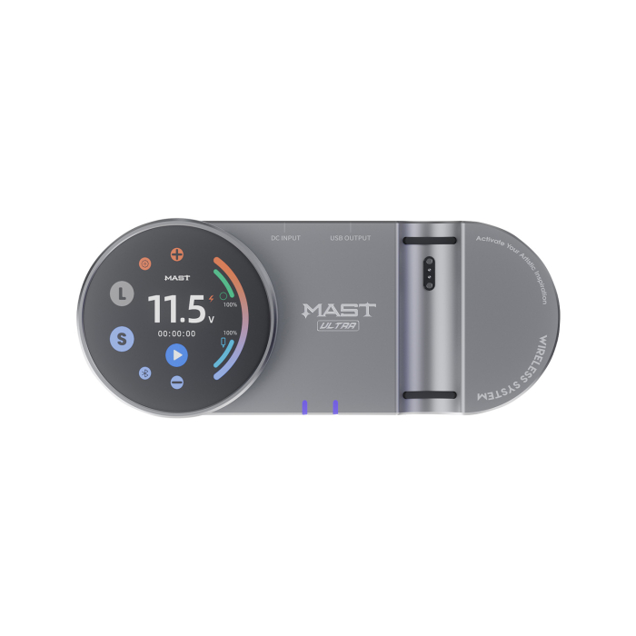 Dragonhawk Mast Archer Ultra Tattoo Maschine mit Ladestation - Mattgrau - 4,5 mm Hub