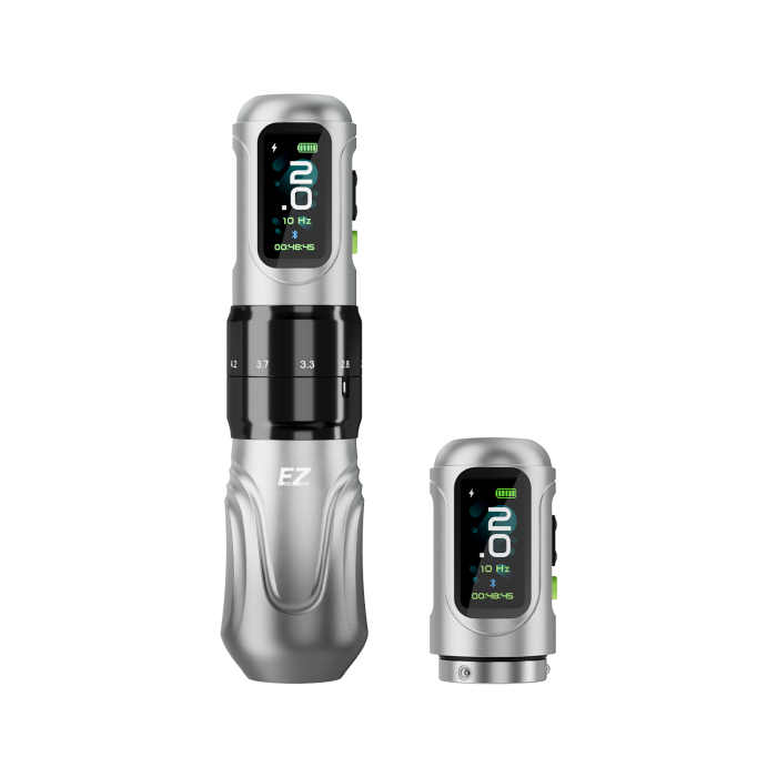 EZ P6 Wireless Tattoo Pen mit zusätzlichem Akku- Silver Gradient