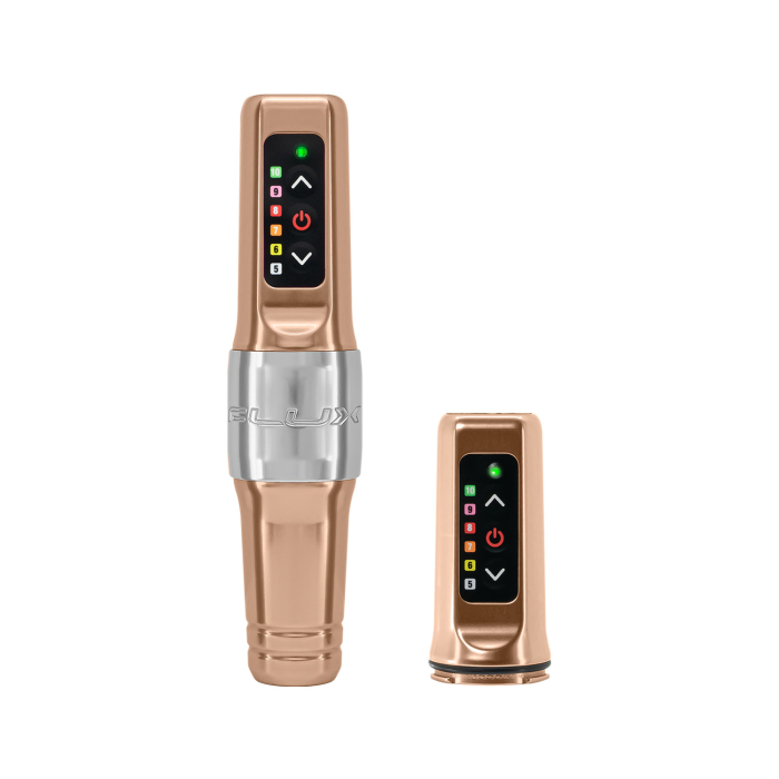 Microbeau Flux Mini Tattoomaschine mit zusätzlichem Powerbolt Mini - Champagne Gold