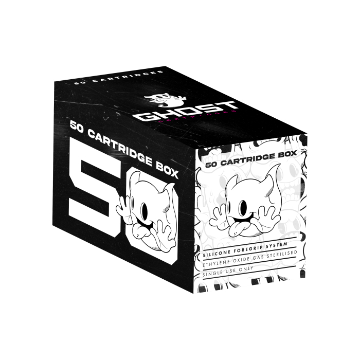 Box of 50 Ghost Pink Needle Cartridges - Soft Edge Bugpin Magnum Long Taper