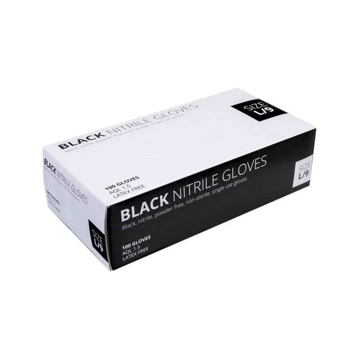 Box mit 100 Unigloves Select Black Nitril handschuhe