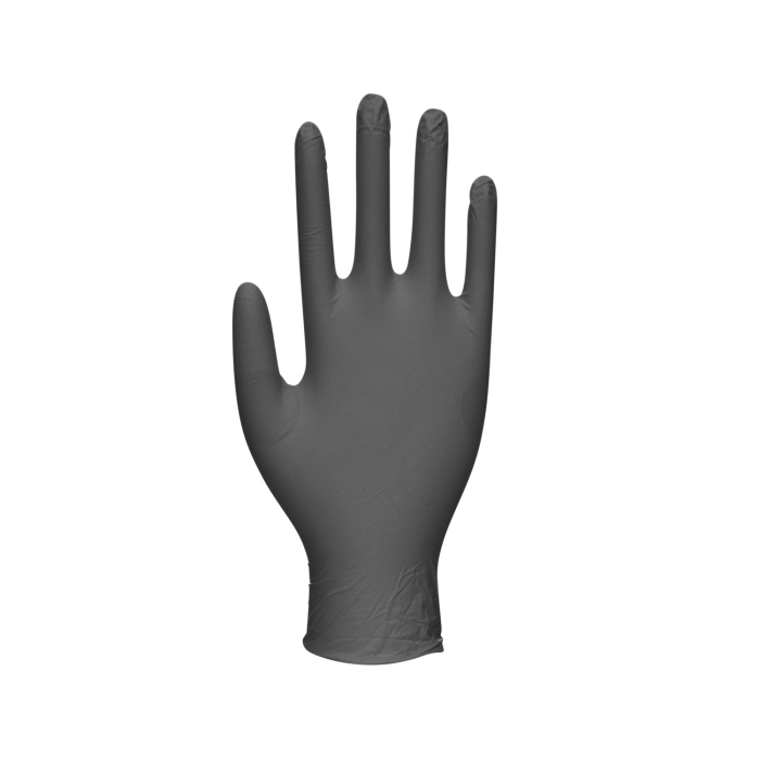 Box mit 100 schwarzen Unicare Nitrilhandschuhen