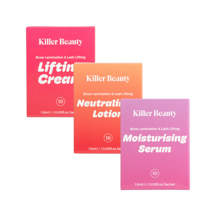 Killer Beauty Vegane Lash Lifting & Brow Lifting Sachets 1,5 ml - Schritte 1-3 (30 Sachets)