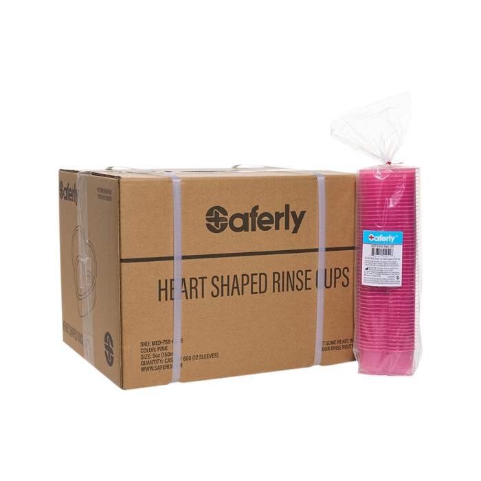 Saferly Spülbecher in Herzform - Pink - 150 ml (5 oz)