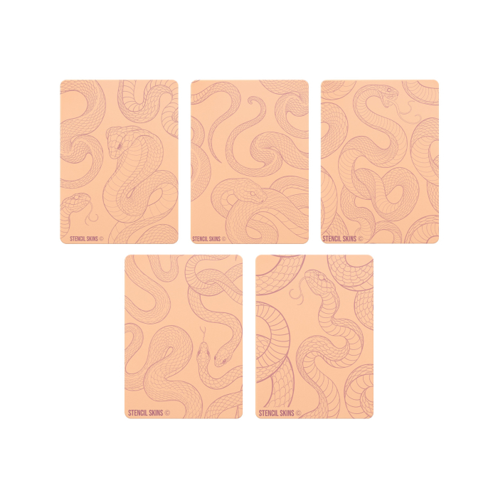 Set mit 5 Stencil Skins® Übungshäuten mit vorgedruckten Designs - Original