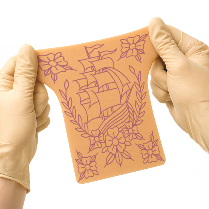 Set mit 5 Stencil Skins® Übungshäuten mit vorgedruckten Designs – Extra Soft