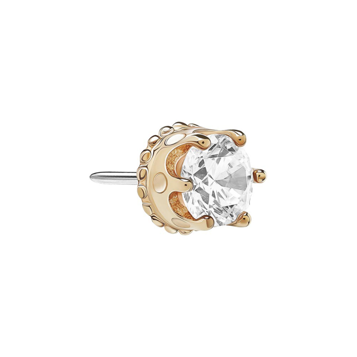 Tilum Kronenaufsatz aus 14-karätigem Gold mit Schmuckstein ohne Gewinde