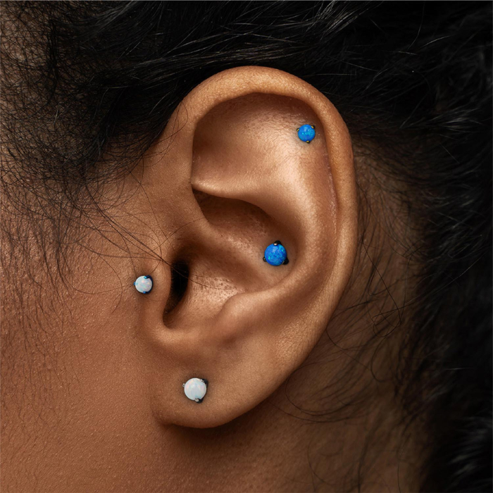 Tilum Aufsatz aus Titan mit Opalkugel in Krappenfassung, ohne Gewinde