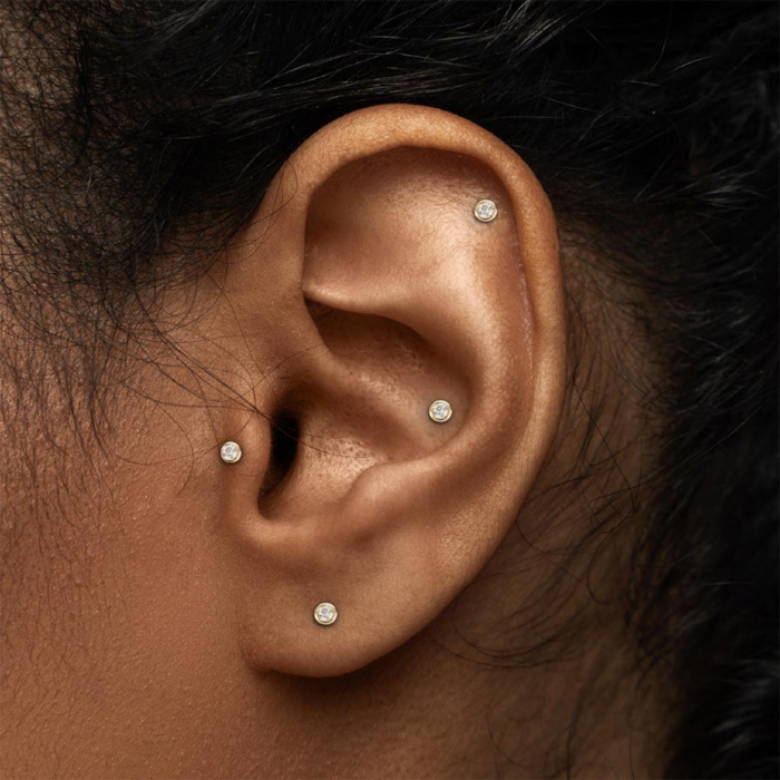 Tilum Runder Aufsatz aus 14-karätigem Gelbgold, ohne Gewinde