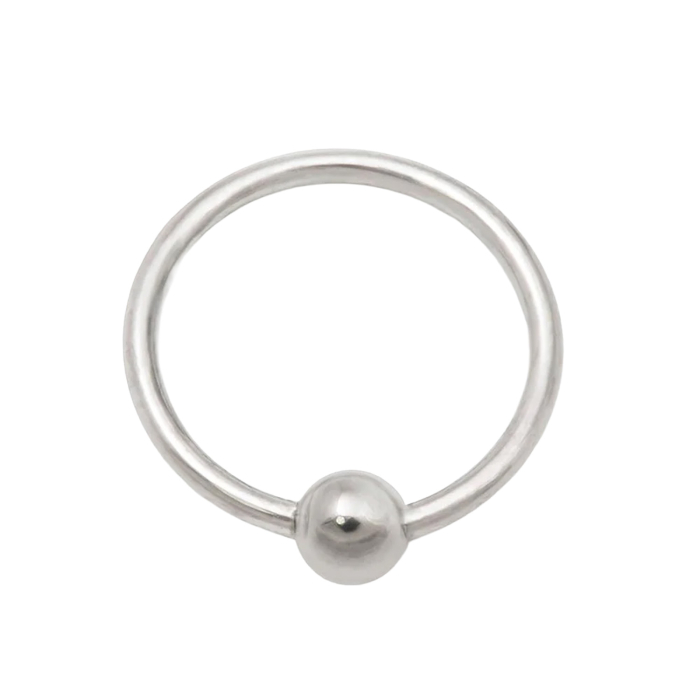 Tilum Ring aus weichgeglühtem Titan mit fester Perle