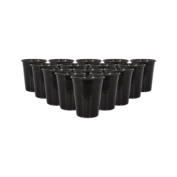 Schwarze Kunststoffbecher, 100 St.