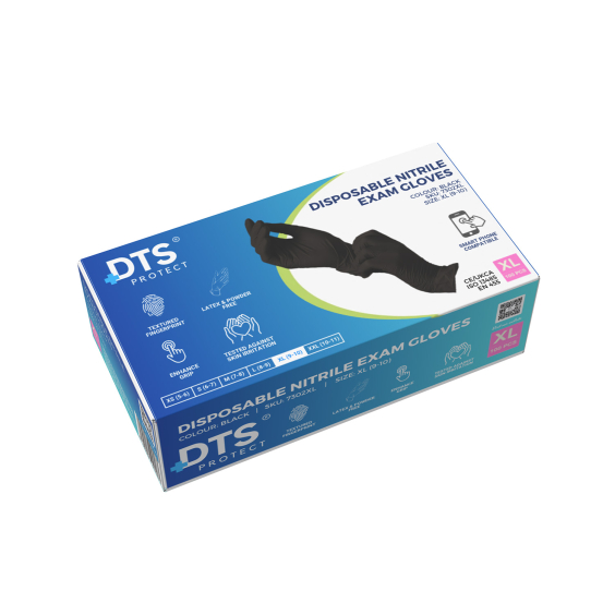 Box mit 100 DTS Black Nitrilhandschuhen
