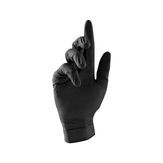 Box mit 100 schwarzen Unicare Nitrilhandschuhen