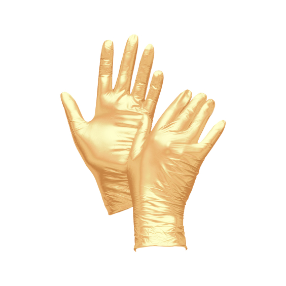 Box mit 100 Unigloves Fancy Handschuhe Nitril Gold