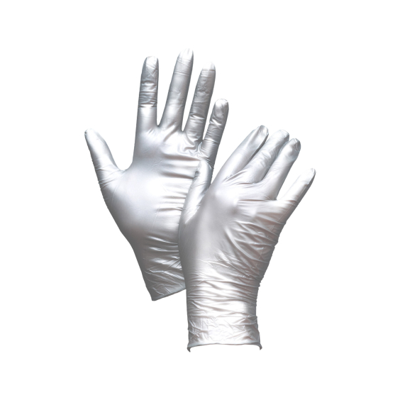 Box mit 100 Unigloves Fancy Handschuhe Nitril Silber