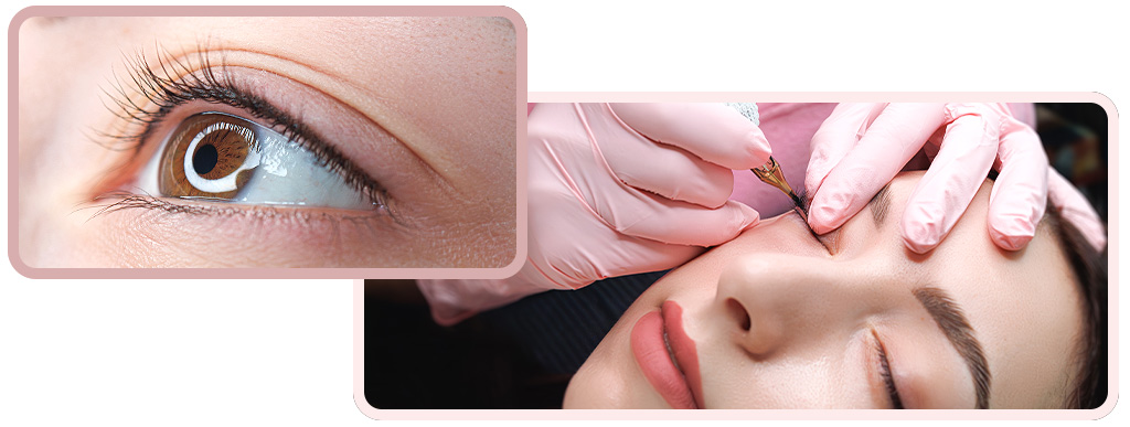 Nahaufnahme einer Person bei einer Permanent Make-up (PMU) Behandlung
