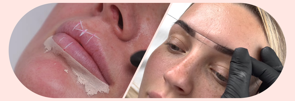 Lippen-Mapping und Brauen-Mapping mitten im Vorzeichnen.