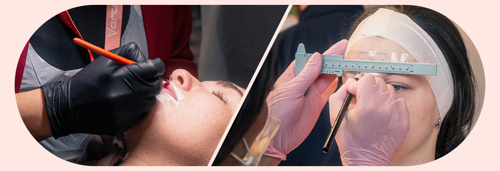 Lippen-Mapping und Brauen-Mapping bei zwei Kundinnen.